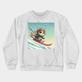 Cute Cat having fun in the Snow Crewneck Sweatshirt